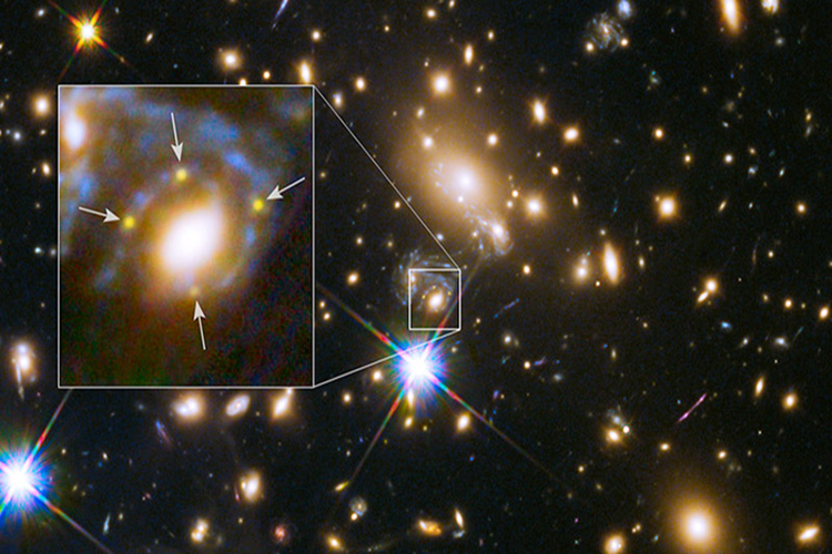 SN Refsdal behind galaxy cluster MACS J1149. SN Refsdal behind galaxy cluster MACS J1149.