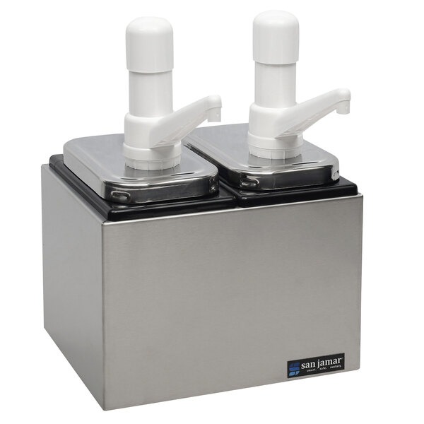 San Jamar P9712 Condiment Pump Service Centre 2 wells with 2 pumps