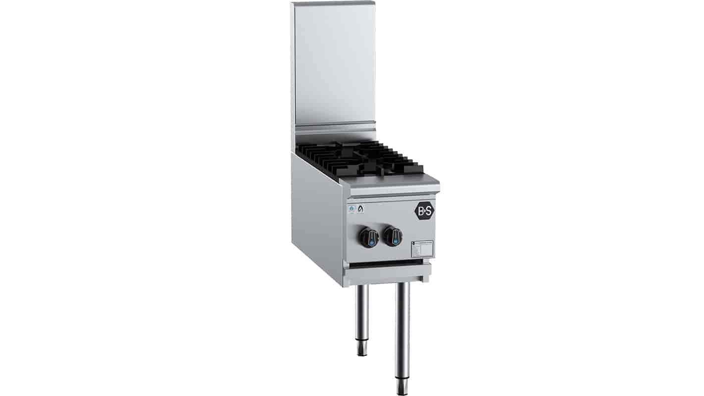 B&S Black Two burner boiling top Reft side Wok Attachment BAWBT-SB2R