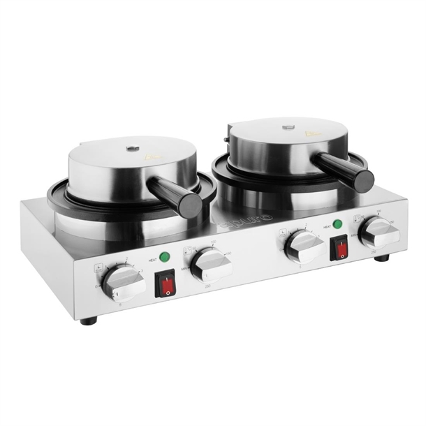 Apuro CJ533-A Double Round Belgian Waffle Maker