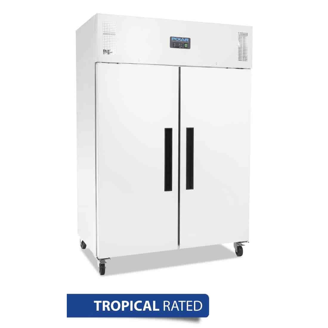 Polar DL898-A G-Series 2 Door Upright Fridge White 1200Ltr