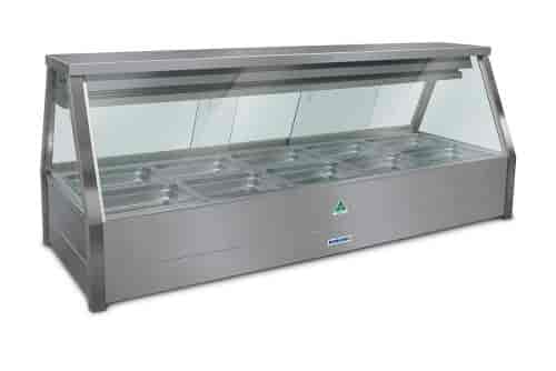 Roband EFX25RD Straight Glass Refrigerated Display Bar - Piped and Foamed only (no motor), 10 pans