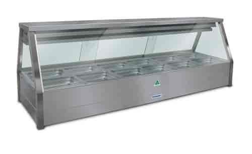 Roband EFX26RD Straight Glass Refrigerated Display Bar - Piped and Foamed only (no motor), 12 pans