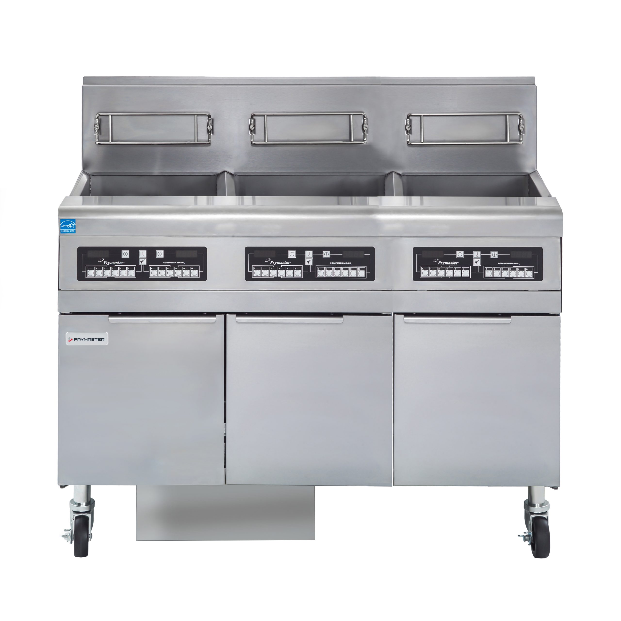 Frymaster FPH355C-FD-LP Filtration H55 3 Full Pot w Computers Front Oil Discharge LP Gas