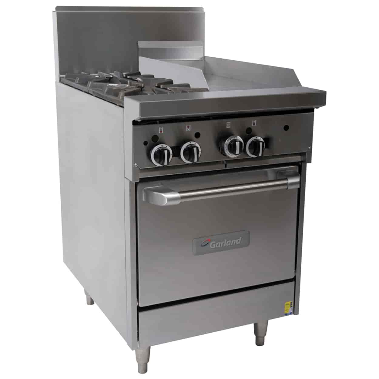Garland GF24-2G12L-NG Restaurant Range 600mm Wide 2 Burner 300mm Griddle w Oven Nat Gas