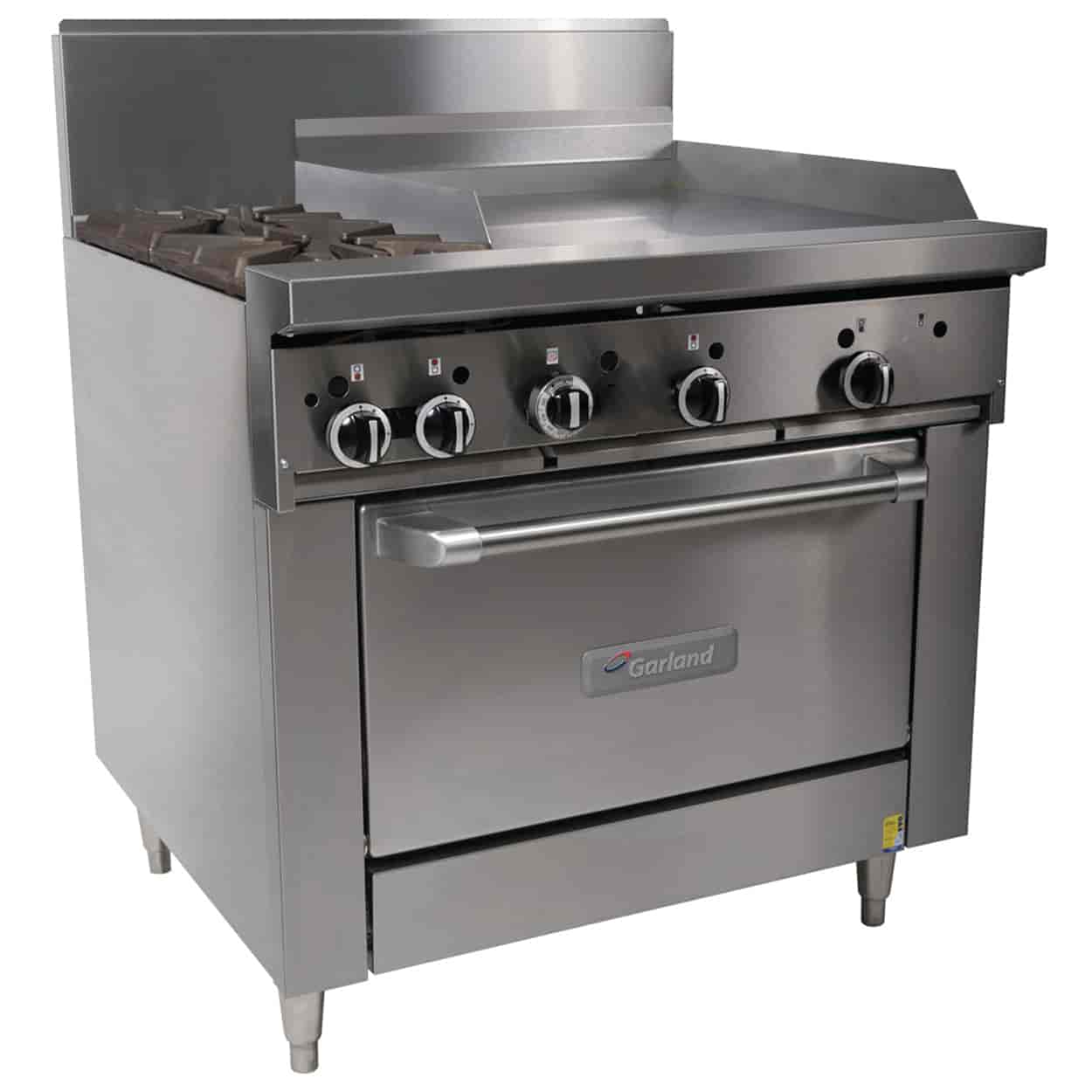 Garland GF36-2G24R-NG Restaurant Range 900mm Wide 2 Burner 600mm Griddle w Oven Nat Gas