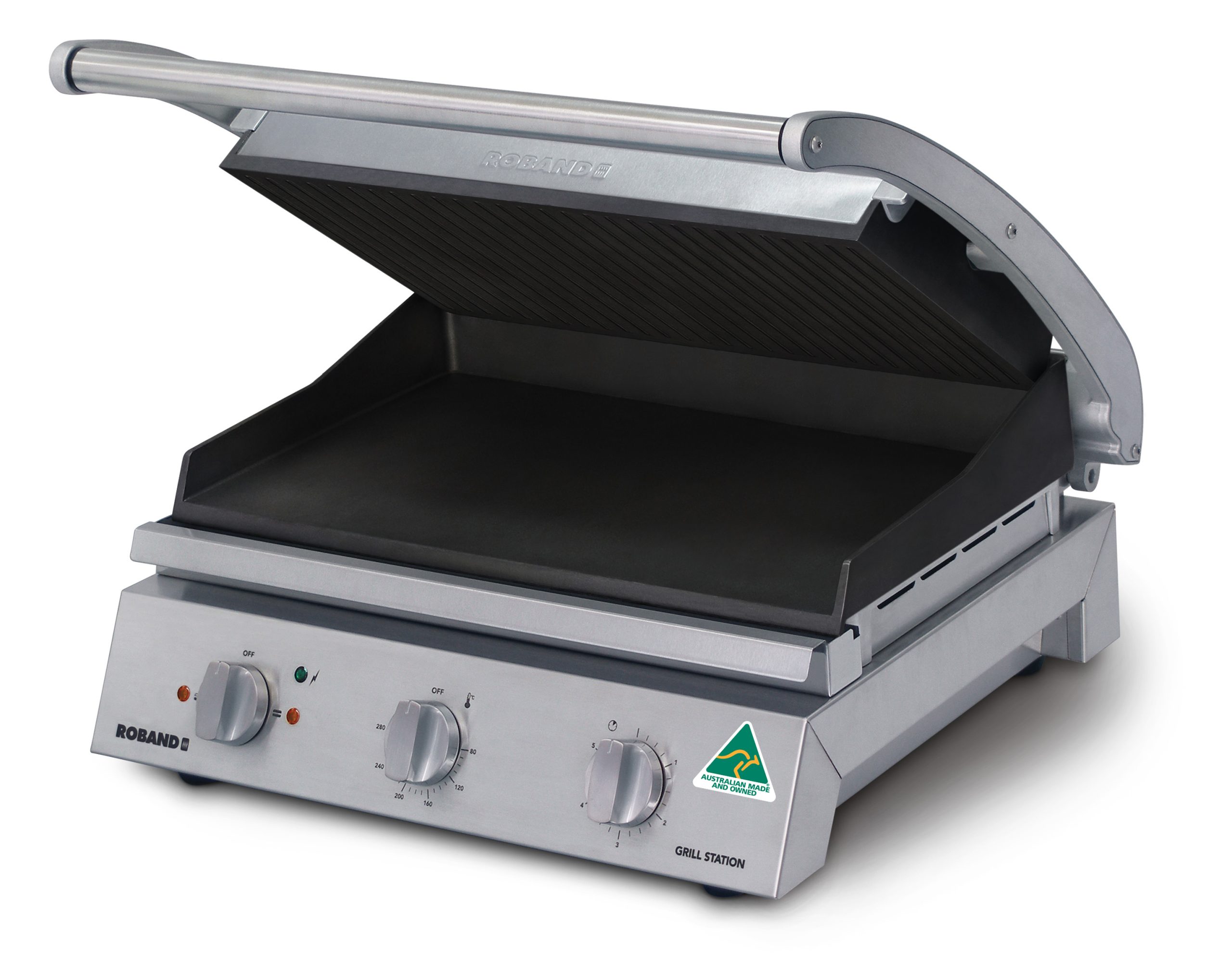 Roband GSA810RT Grill Station 8 slice, premium non stick with ribbed top plate, 10 Amp