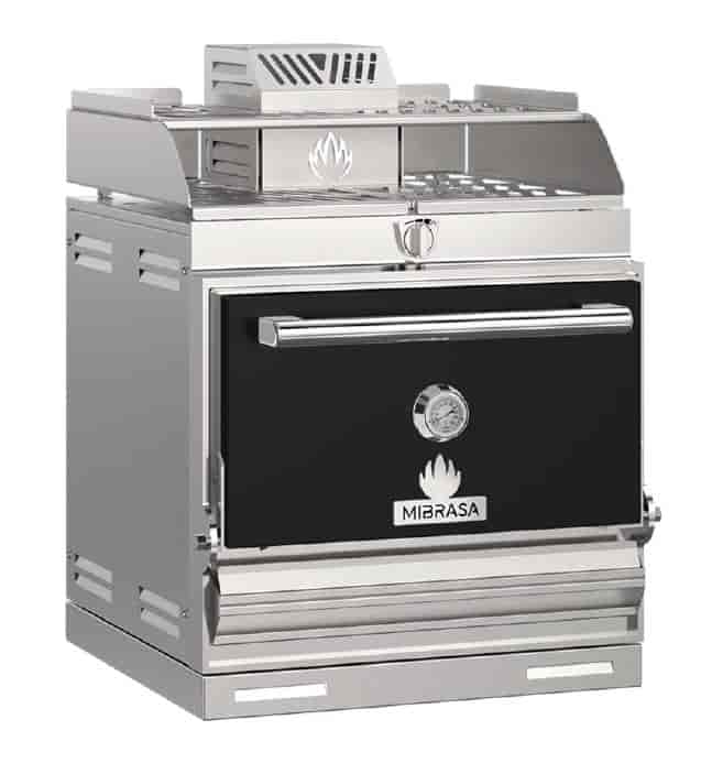 Mibrasa HMB-SB-75-BLACK Charcoal Oven With Heating Rack- One Grill Shelf And Standard Accessorie