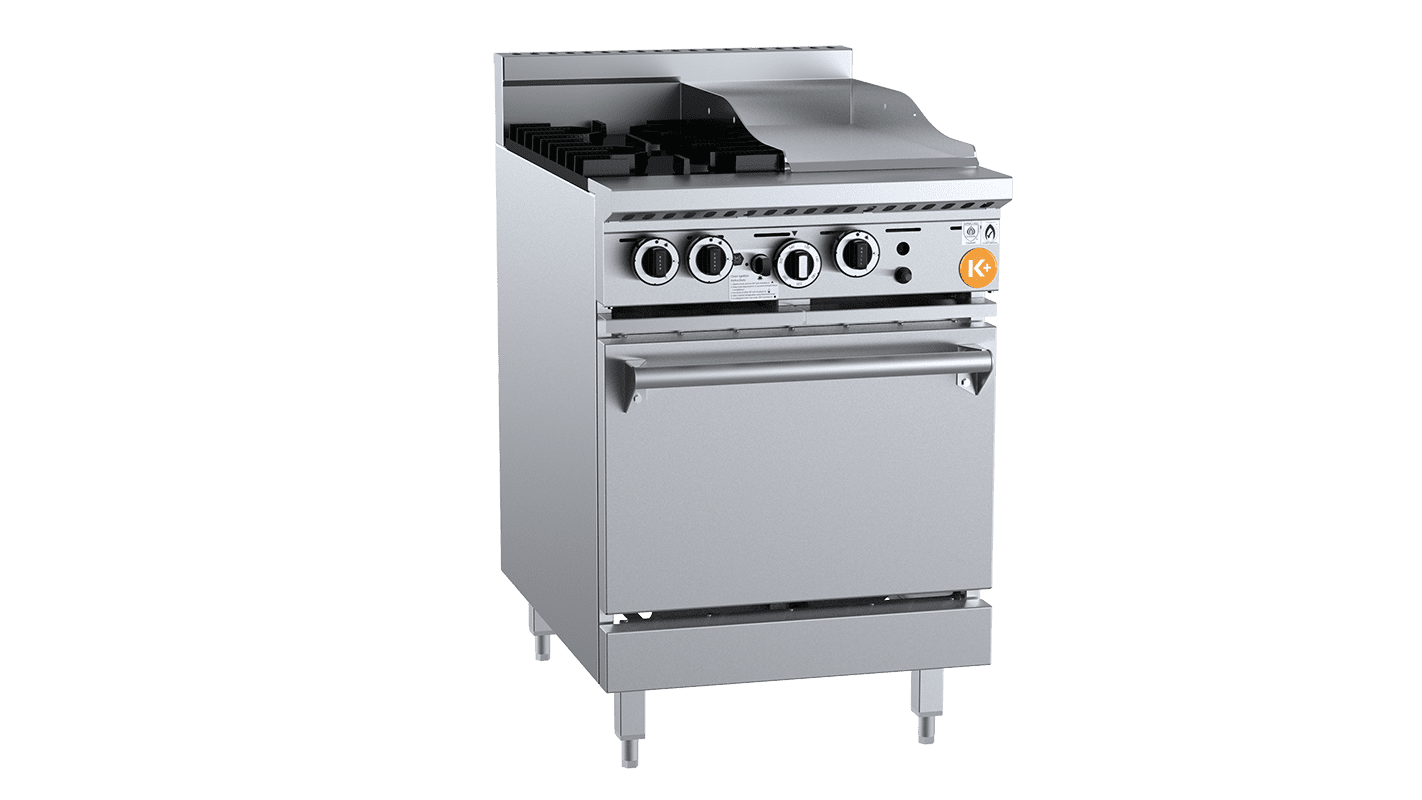 B&S K+ Oven with Two Open Burners & 300mm Grill Plate KOV-SB2-GRP3