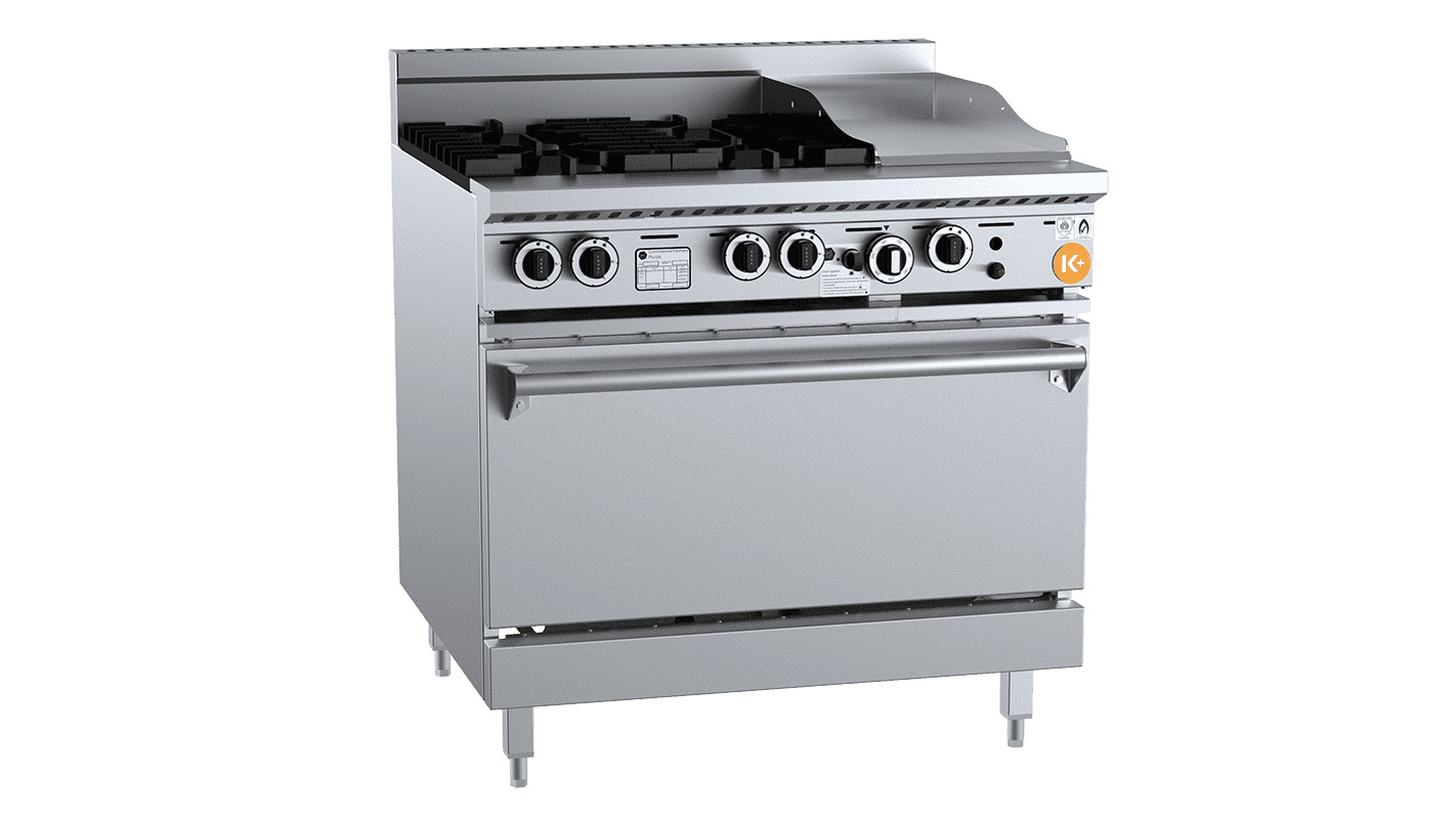 B&S K+ Oven with Four Open Burners & 300mm Grill Plate KOV-SB4-GRP3