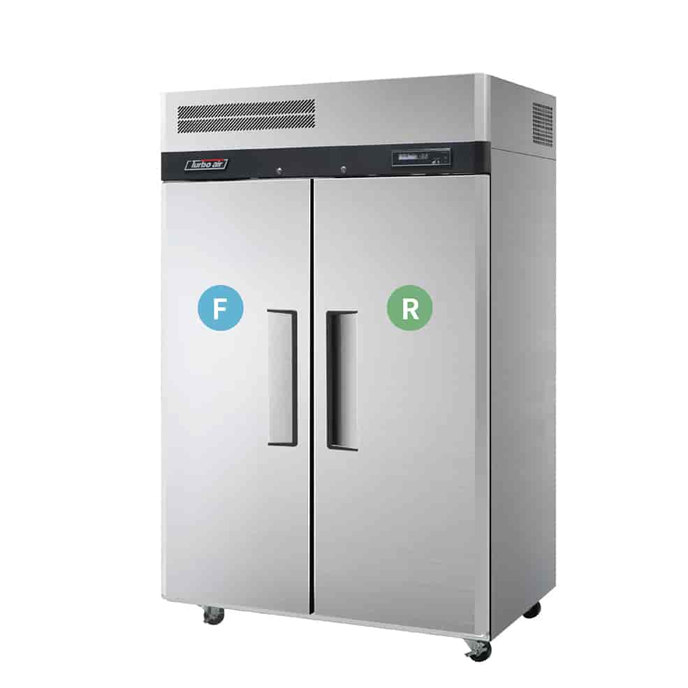 Turbo Air KRF45-2H-N 1 Door Fridge / 1 Door Freezer