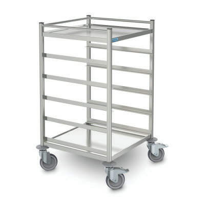 Hupfer KTW-1-5 Basket Transport Trolley with Worktop and Gallery 5 x basket Capacity (50