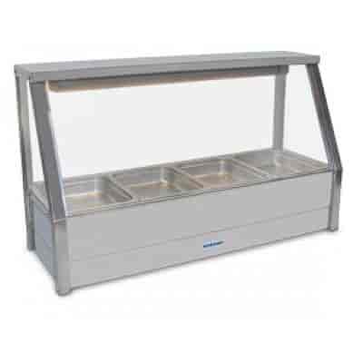Roband E16RD Straight Glass Hot Food Display Bar, 6 pans single row with roller doors
