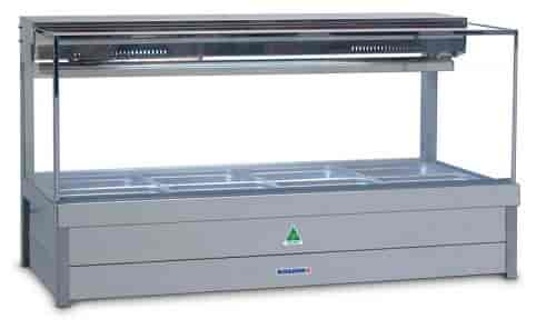 Roband SFX26RD Square Glass Refrigerated Display Bar - Piped and Foamed only (no motor), 12 pans