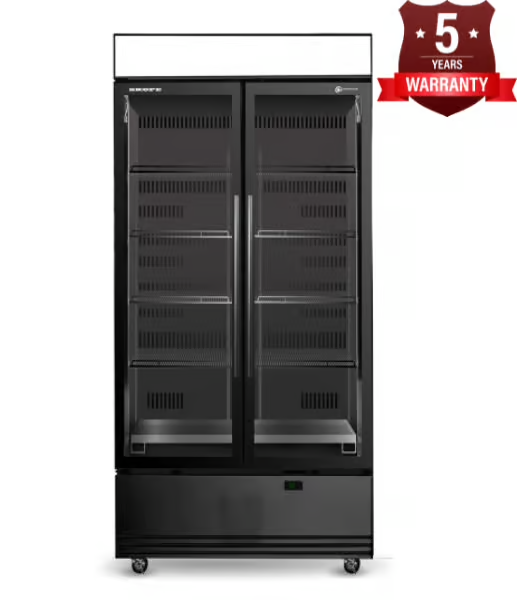 Skope SKB900N-AC 2 Glass Door Display or Storage Fridge, Lit Sign