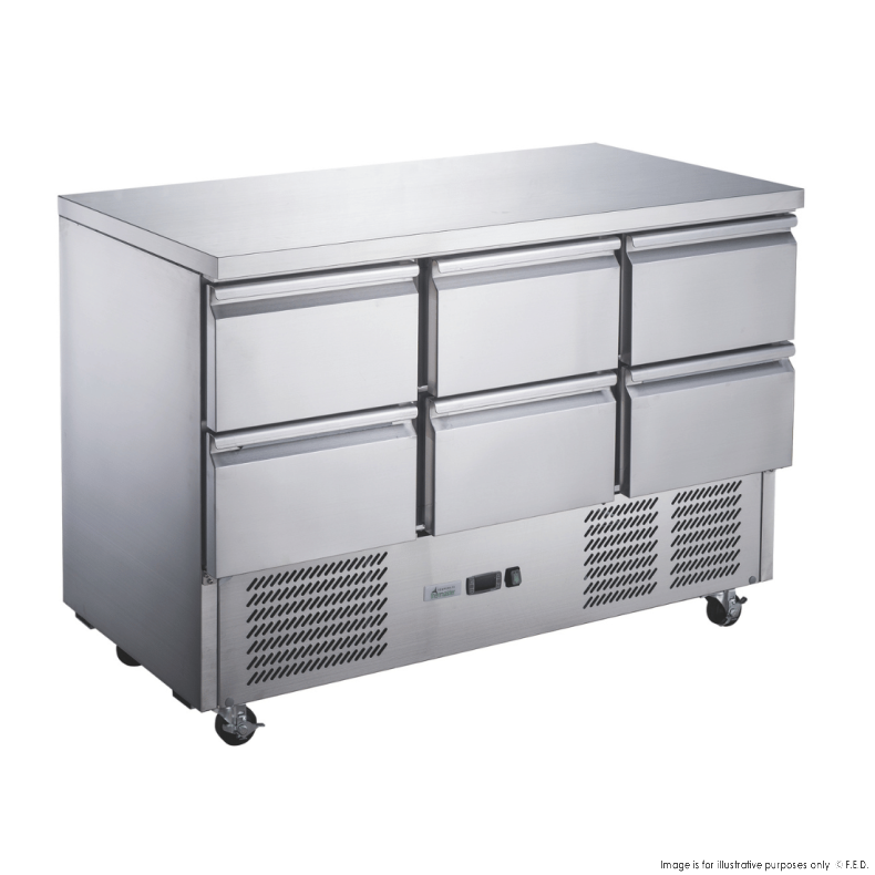 FED-X XGNS1300D-6D Six Drawer Salad Prep Fridge