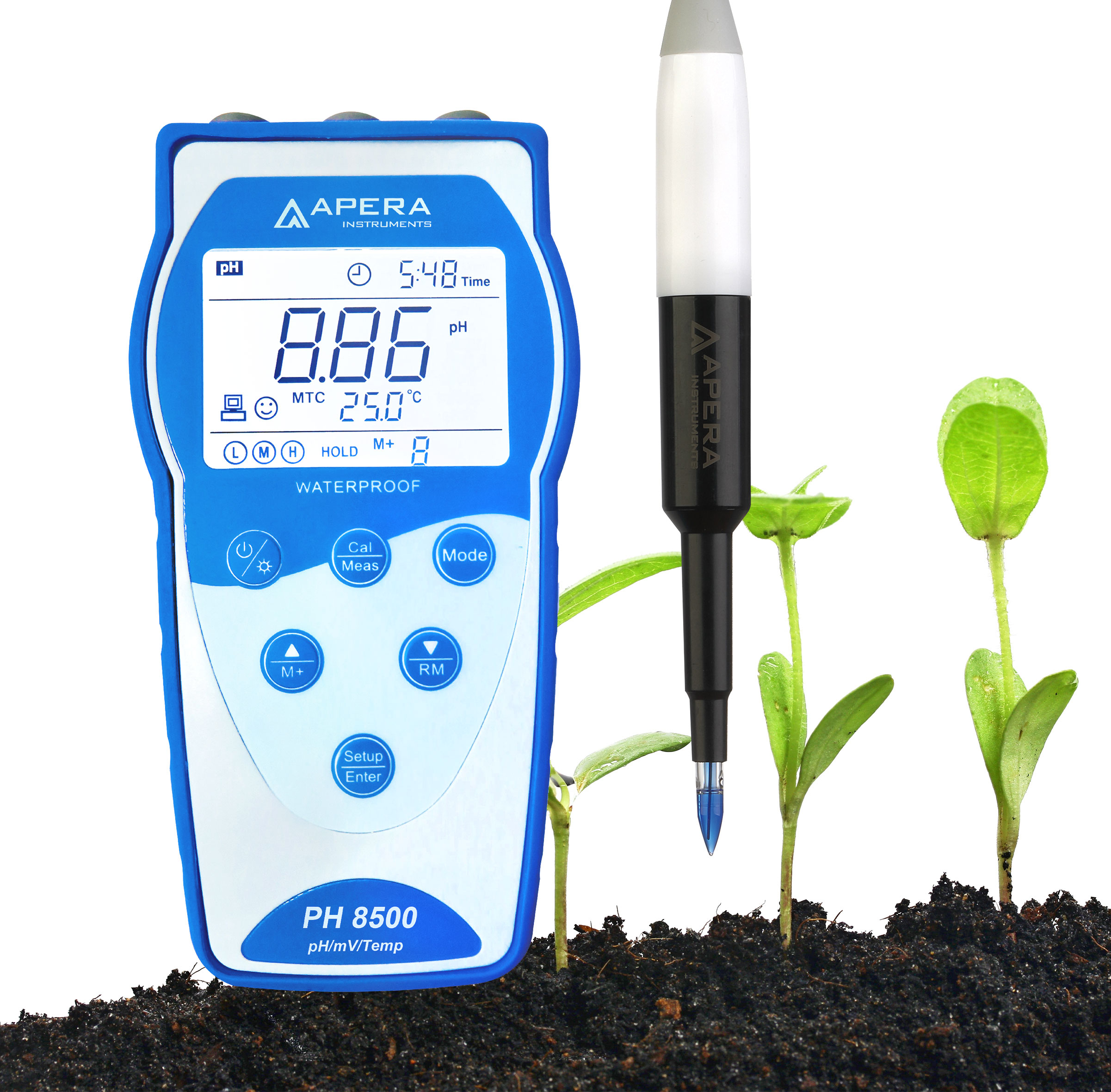 Apera PH8500SL Portable pH Meter for Soil Equipped with LabSen 553