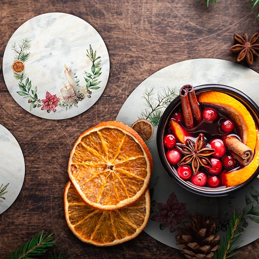 Calathea Calm - 11 oz Citrus Coconut Candle & Coaster Set main image 0