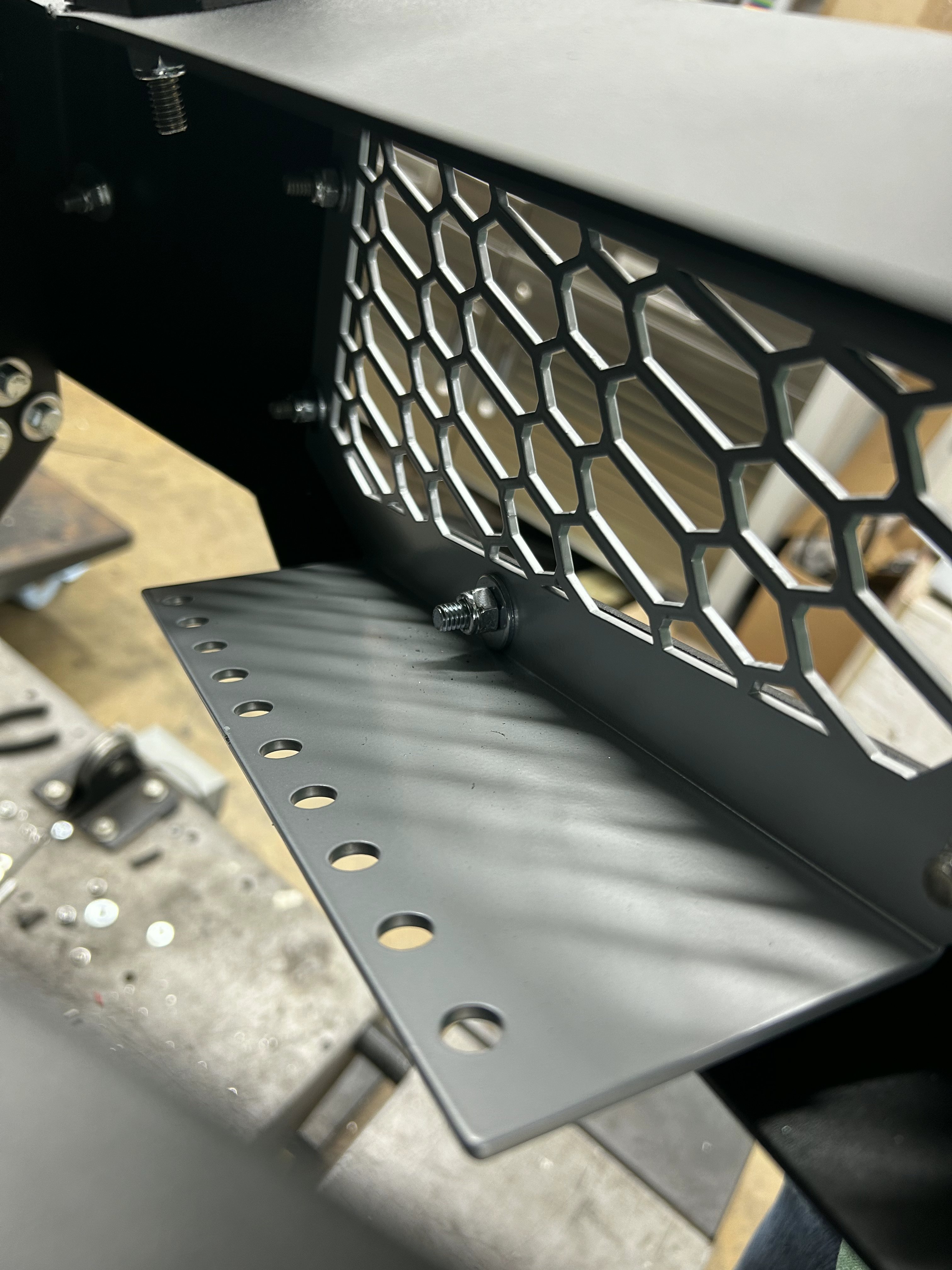 Grill with universal light mount.