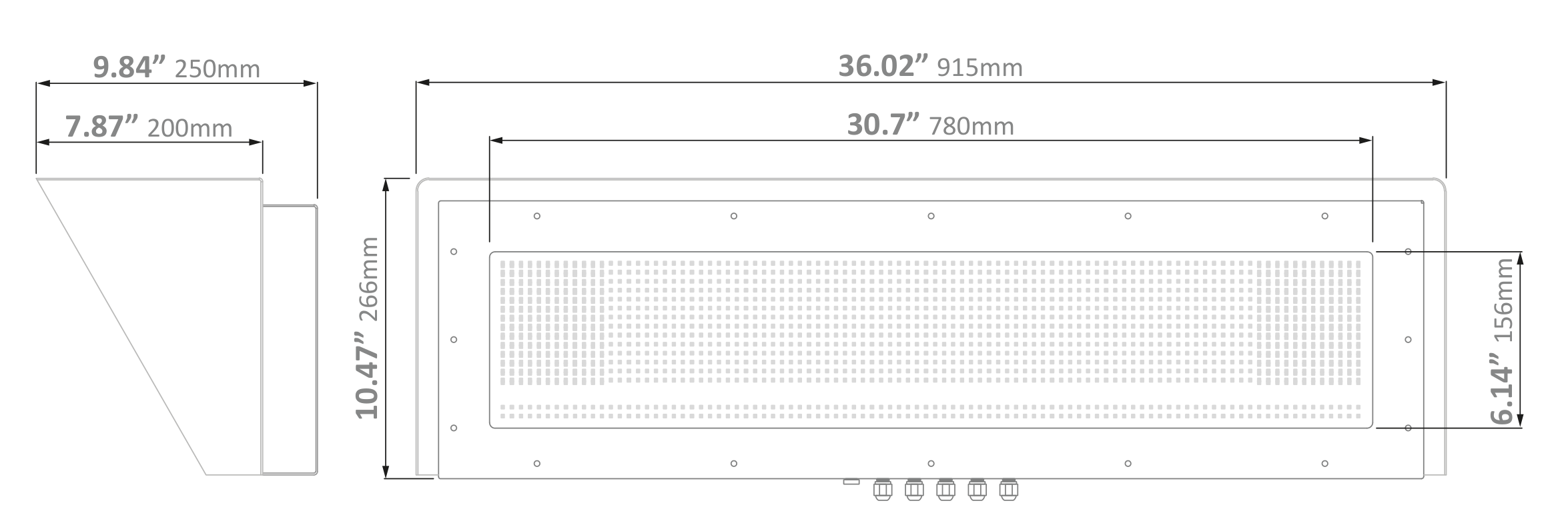 WeightechUSA WT-Display Bi-Color LED Remote Display with Bar Graph, IP65 dimensions drawing