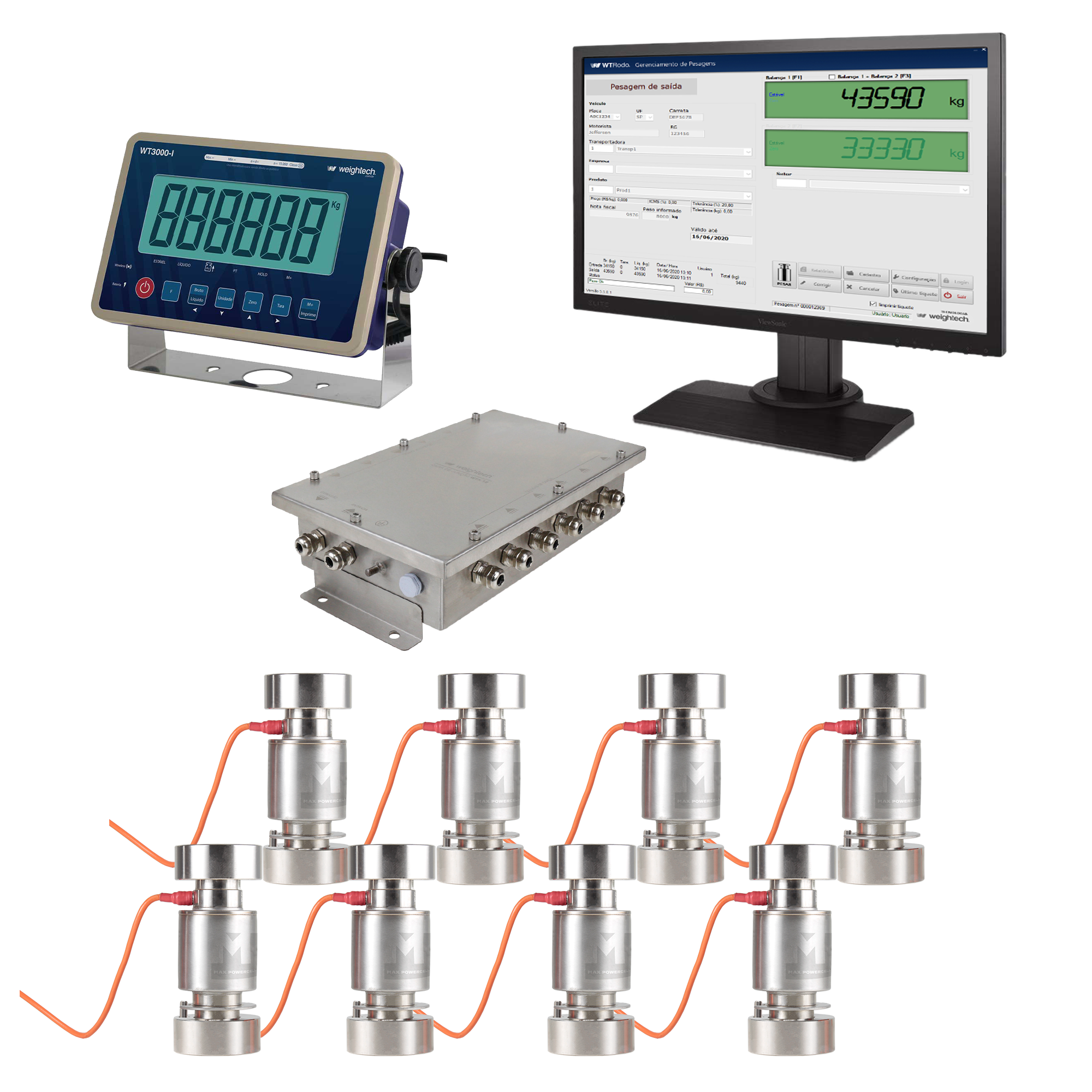 WT-Rodo Truck Scale Management PC Software with MP-RP-40T Load cell Max Capacity 320 t product or system reference image