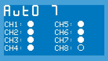 TLM8 per-channel diagnostics screen showing channels 1 to 8
