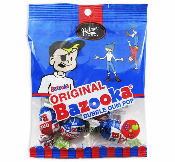 Bazooka Original Bubble Gum Pop peg bag 3oz x 8 units
