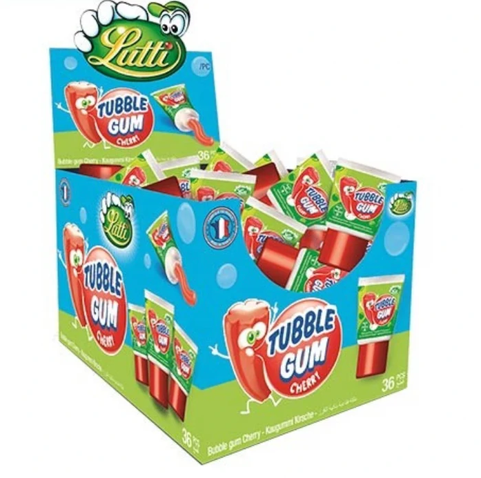 Lutti Tubble Gum Cherry, 36 units