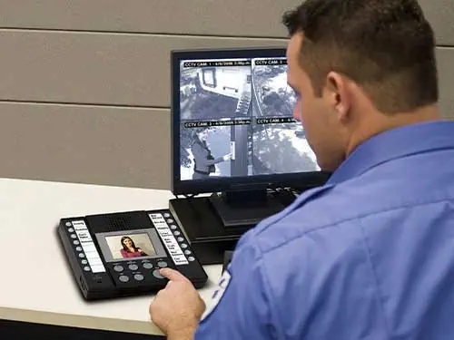 Aiphone AX Series video intercom system integrated with CCTV and access control