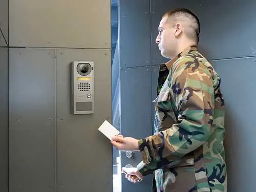 Aiphone AX Series tenant station with hands-free two-way audio and remote door release