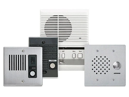 Aiphone LEM Series audio intercom system installed in an office for secure communication