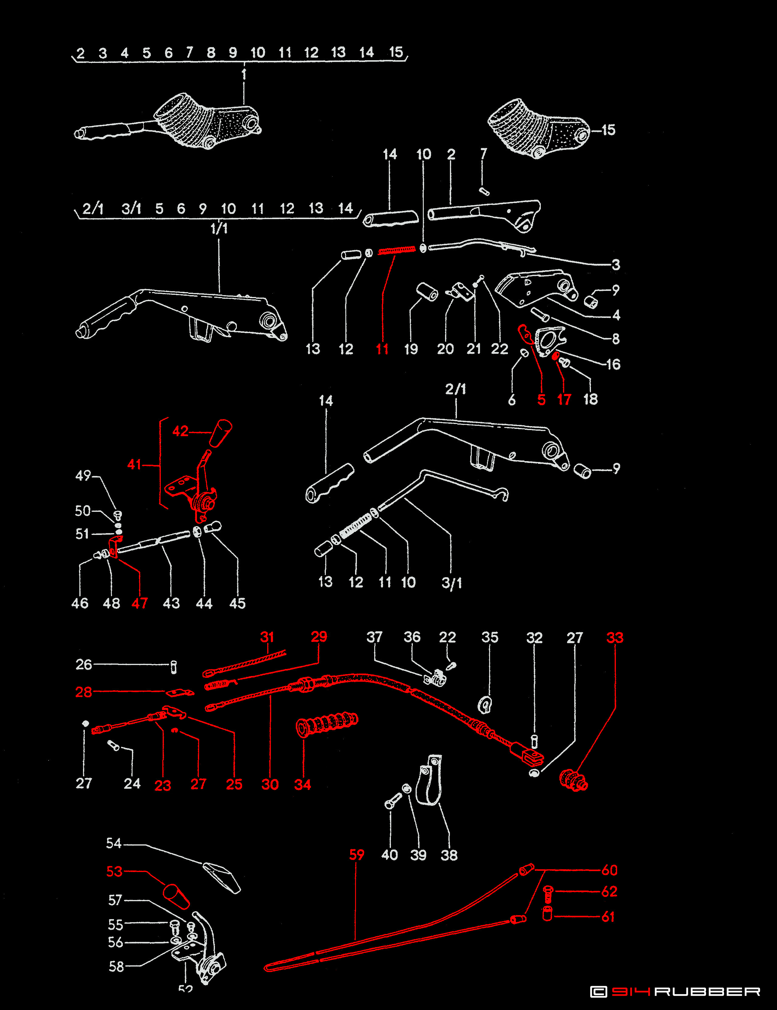 Hand brake, hand throttle and heating