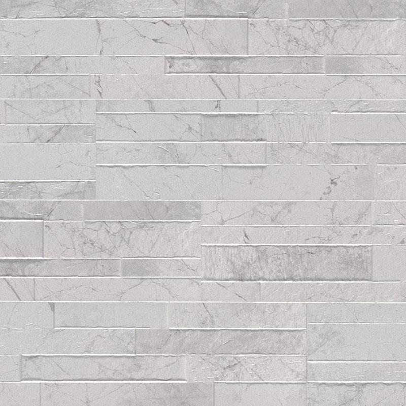 Dekora Carrara White Porcelain Stacked Stone Ledger Panels