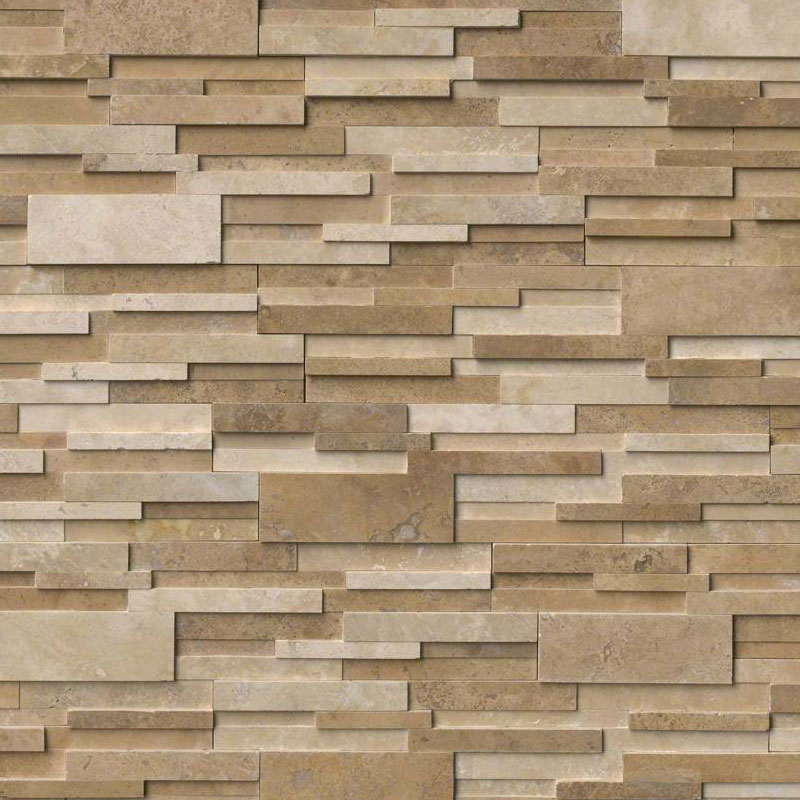 Rockmount Casa Blend 3D Honed Travertine Stacked Stone Ledger Panels