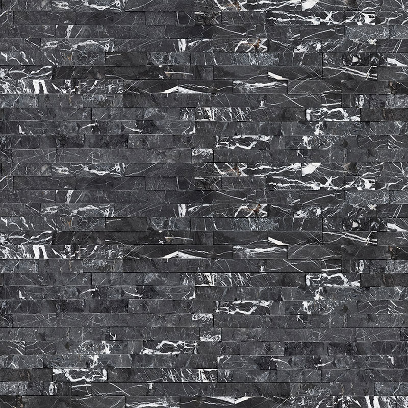 Rockmount Marquina Nero Marble Stacked Stone Ledger Panels