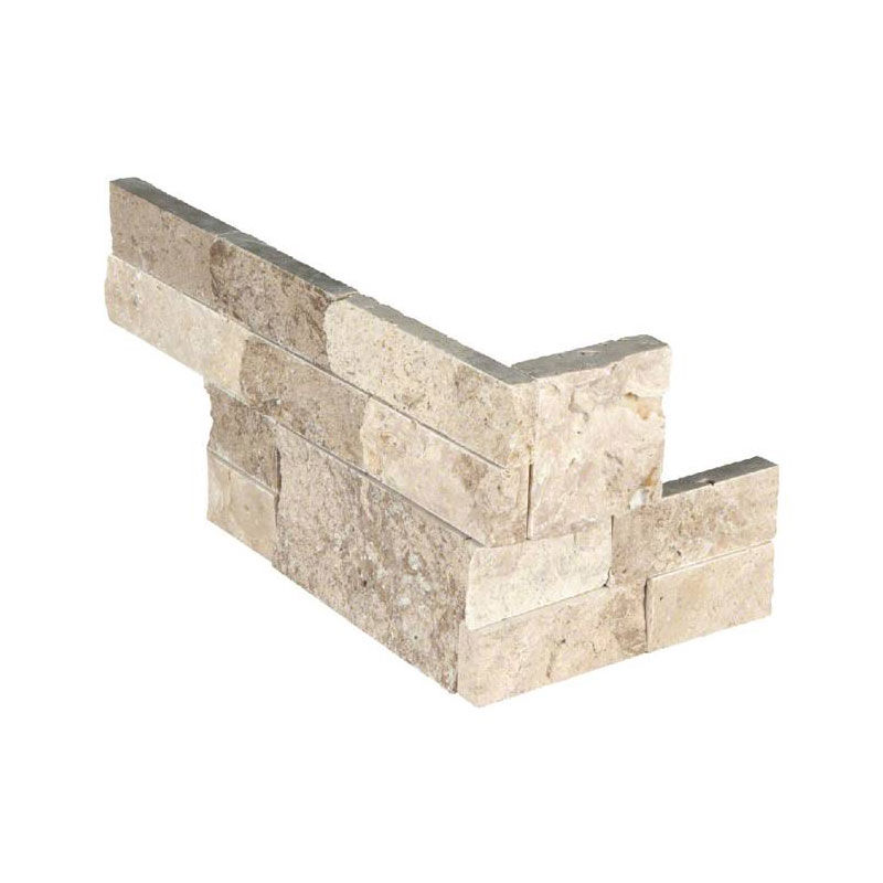 Rockmount Roman Beige Travertine Stacked Stone Ledger Corners