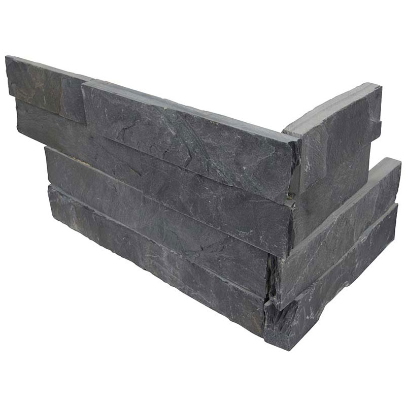 Rockmount Premium Black Slate Stacked Stone Ledger Corners