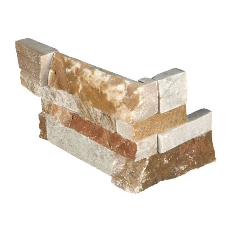Rockmount Golden White Quartzite Stacked Stone Ledger Corners