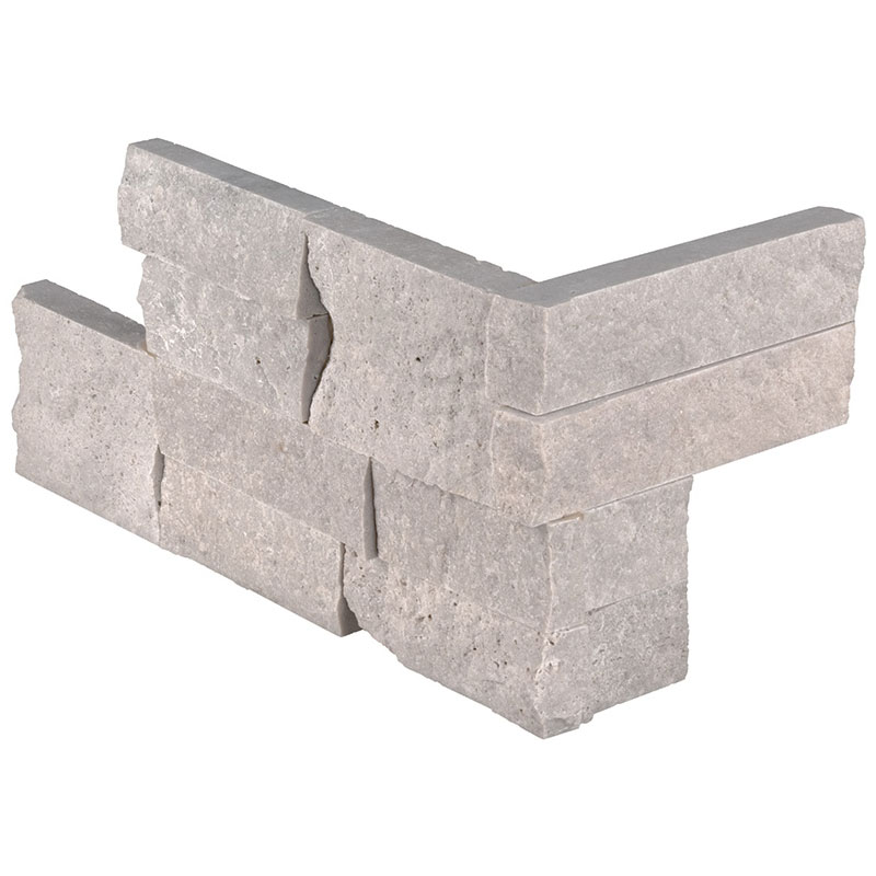 Rockmount Iceland Gray Travertine Stacked Stone Ledger Corners