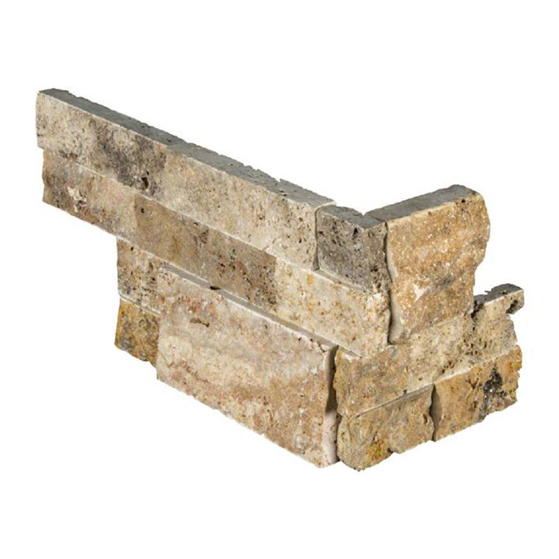 Rockmount Tuscany Scabas Travertine Stacked Stone Ledger Corners