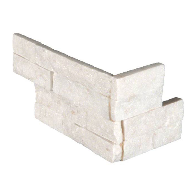 Rockmount Arctic White Marble Stacked Stone Ledger Corners