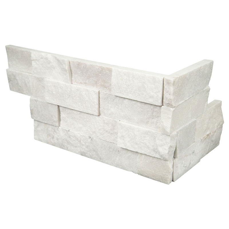 Rockmount Cosmic White Marble Stacked Stone Ledger Corners