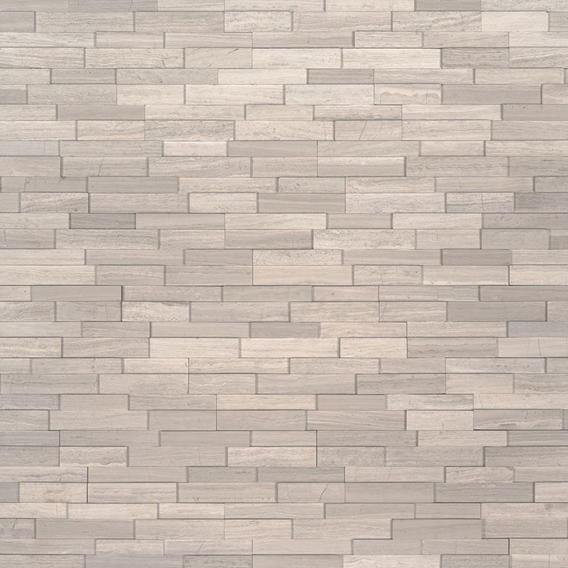 Rockmount White Oak 3D Mini Marble Stacked Stone Ledger Panels
