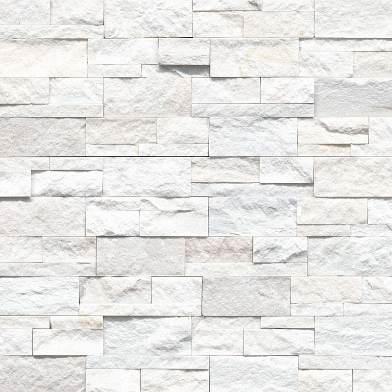 Rockmount Arctic White XL Marble Stacked Stone Ledger Panels