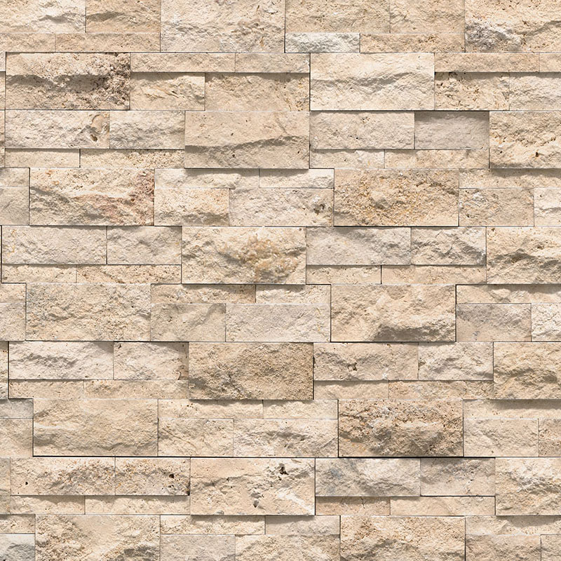 Rockmount Roman Beige XL Travertine Stacked Stone Ledger Panels