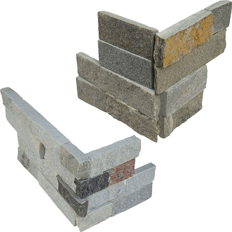 Rockmount Gray Quartzite Stacked Stone Ledger Corners