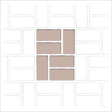 RUMBLED STORMPAVE 4X8 - MODIFIED BASKET WEAVE PATTERN