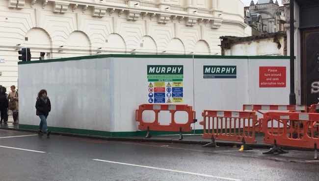 Kentledge Hoarding with Murphy's graphics pre-applied