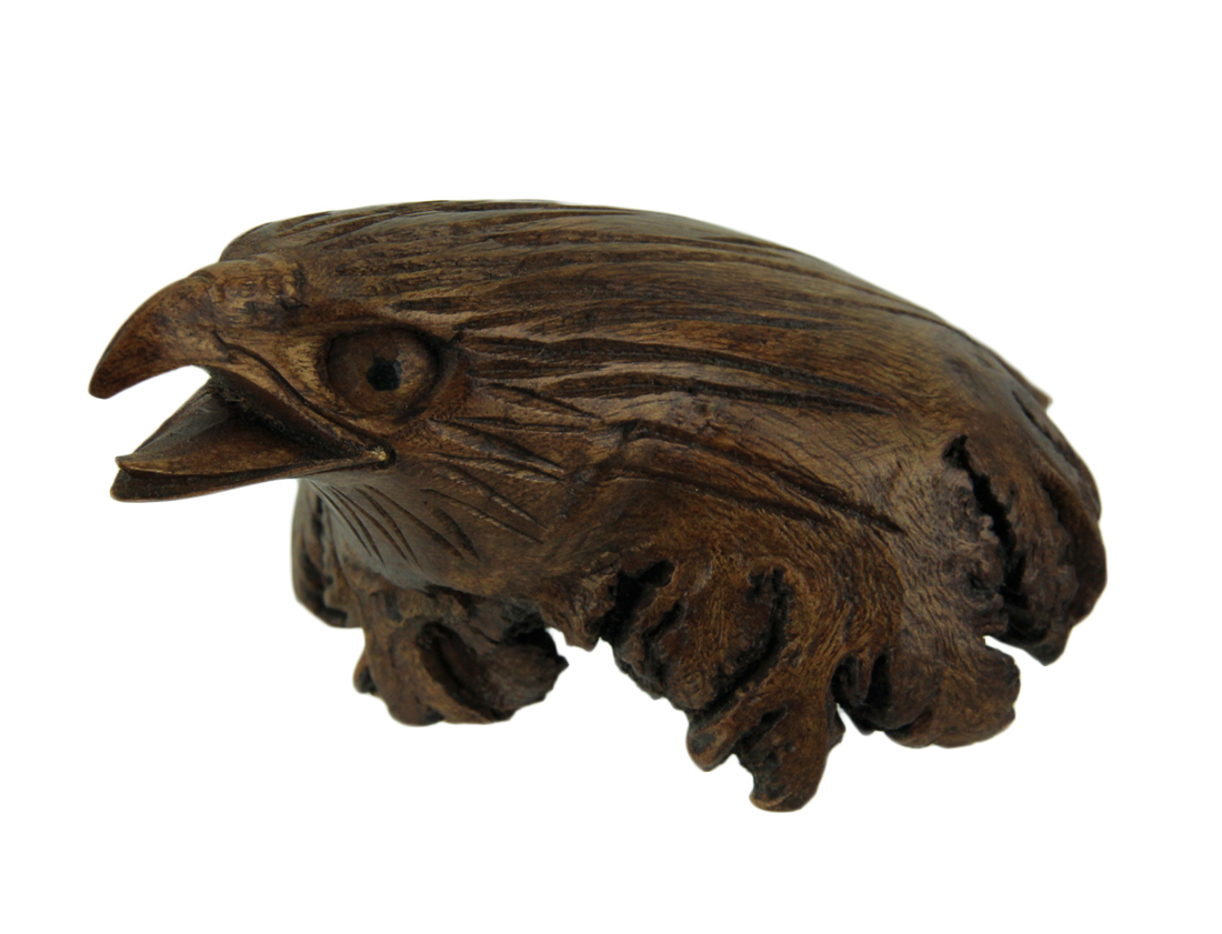 Hand Carved Indonesian Parasite Wood Eagle Head Statue 807998886582 eBay