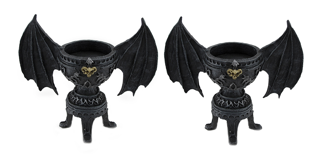 Pair Of Gothic Bat Wing Goblet Style Candle Candle Holder Sets Tanga